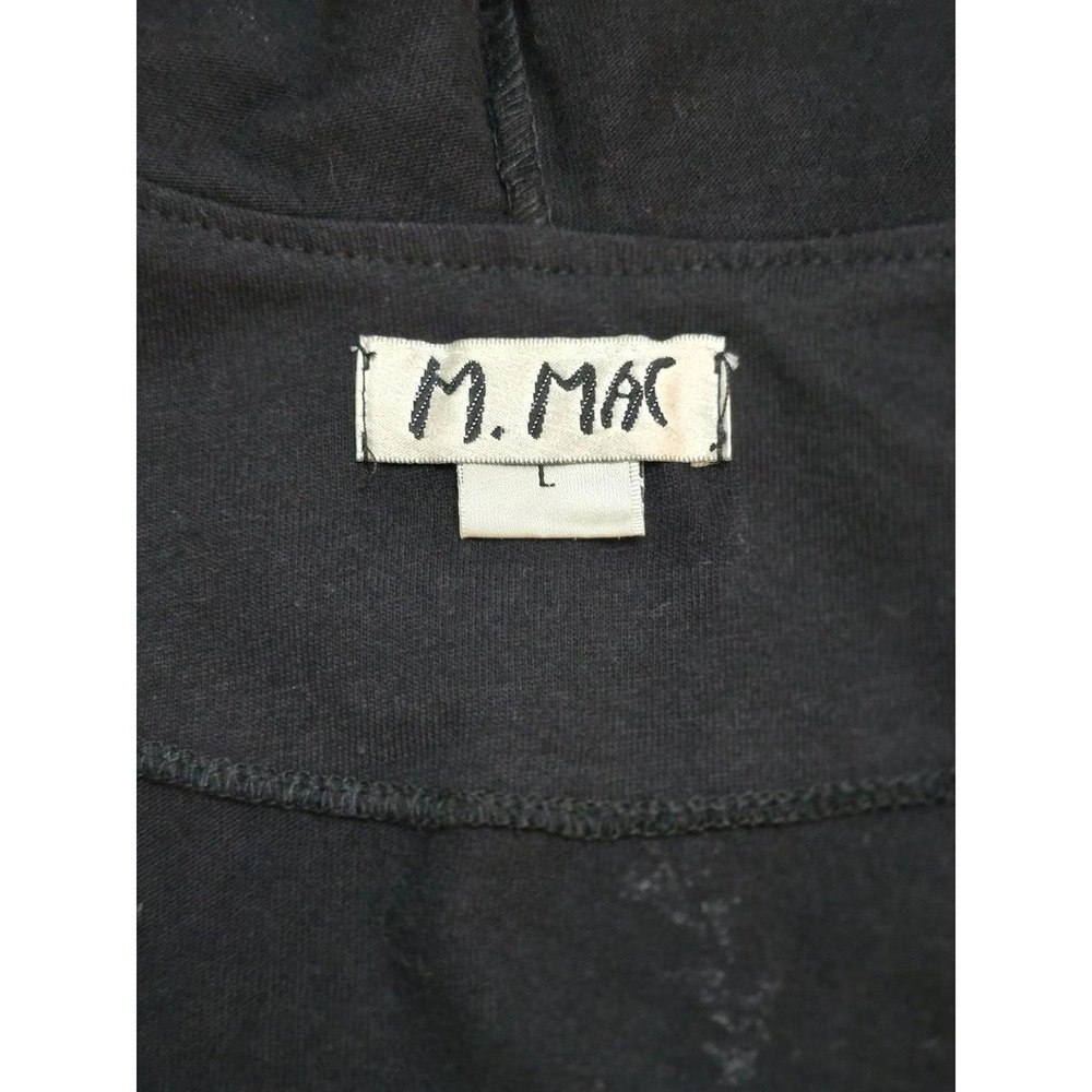 M. MAC Womens Black Cream Leaf Print Hooded Button Front Cardigan Size Large - Picture 3 of 6